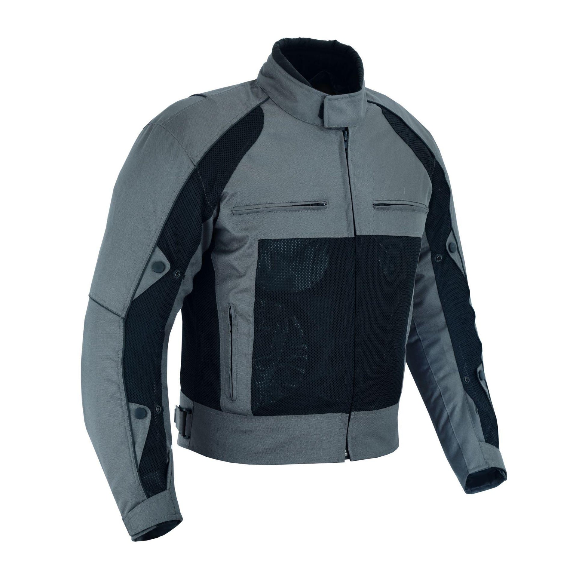 Warrior Gears® Air Mesh Motorcycle Jacket for men - Black & Grey - Warrior Gears