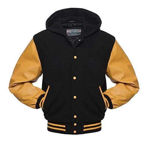 Warrior Gears Classic Varsity Jacket | University | Letterman Bomber Jacket with Hood - Warrior Gears