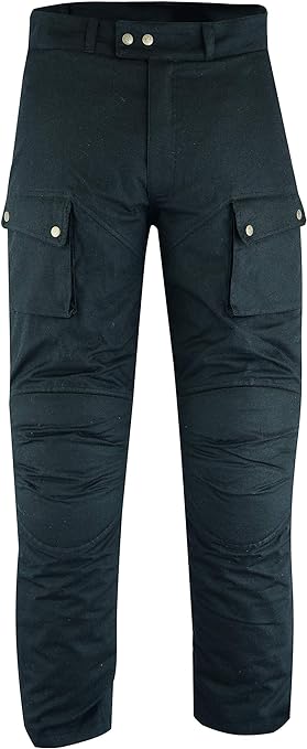 Warrior Gears Men's Waxed Cotton  Motorbike Trouser LT3