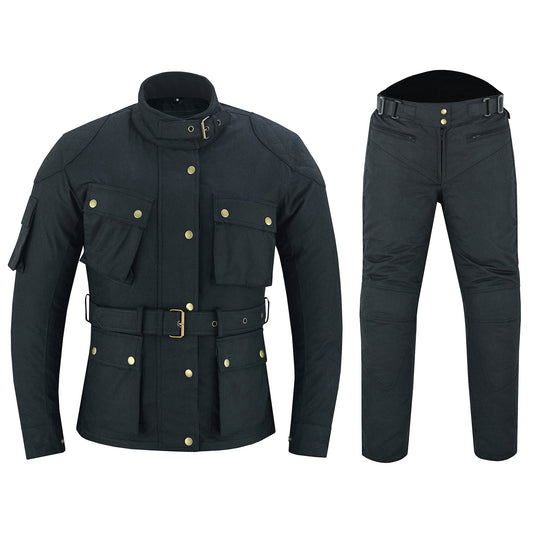 Warrior Gears  LADIES Motorcycle Waxed Cotton Breathable Mesh Lining Suit