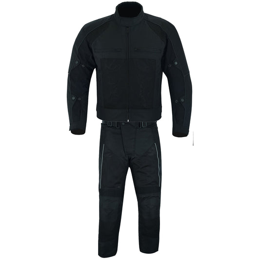 Warrior Gears Air Mesh Motorbike Suits for Men, Breathable Textile Motorbike Jacket and Trouser with Removable Lining and CE Armours