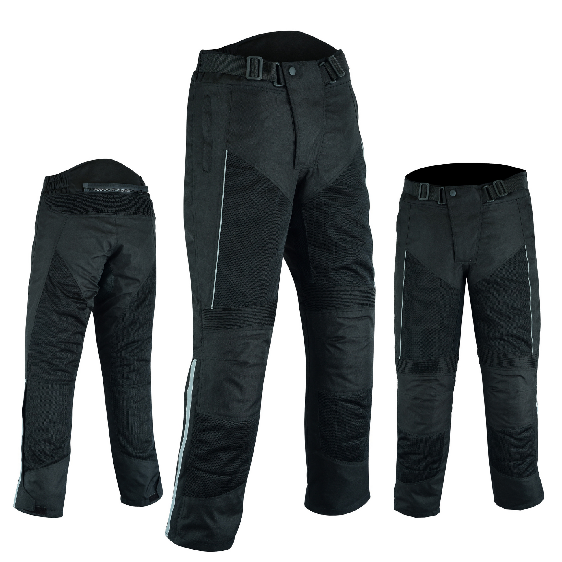 Warrior Gears® Air Mesh Motorcycle Trousers for men Breathable Textile Armoured Trouser-Black - Warrior Gears