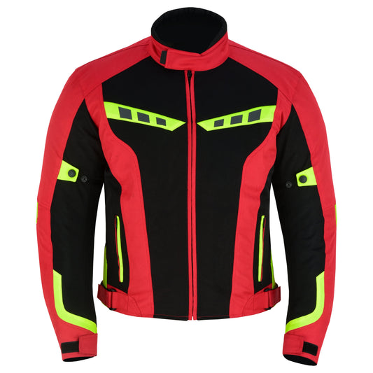 Warrior Gears® Motorbike Air Mesh Summer Waterproof Removable Lining CE Armour 3M Reflectors Motorcycle Jacket for Men