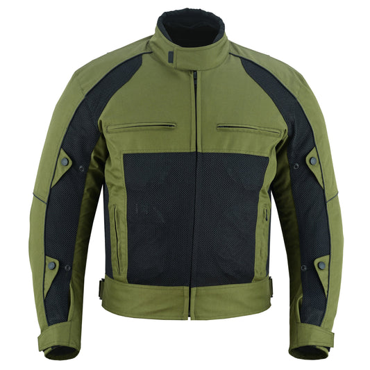 Warrior Gears Mens Air Mesh Motorbike Jackets with Armours Olive