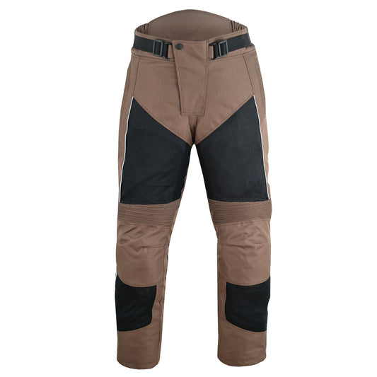 Warrior Gears Mens Air Mesh Motorcycle Trousers With Armours - Brown