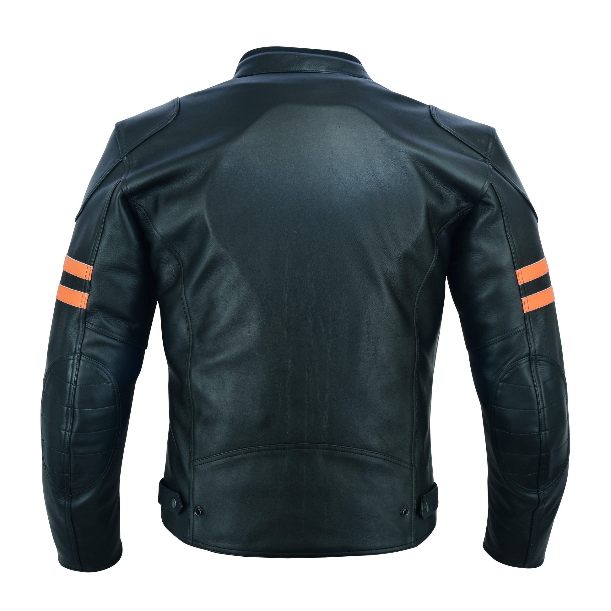 Warrior Gears® Real Leather Motorcycle Jacket for Men | Cowhide Nappa | Harley Stripe Style - Warrior Gears