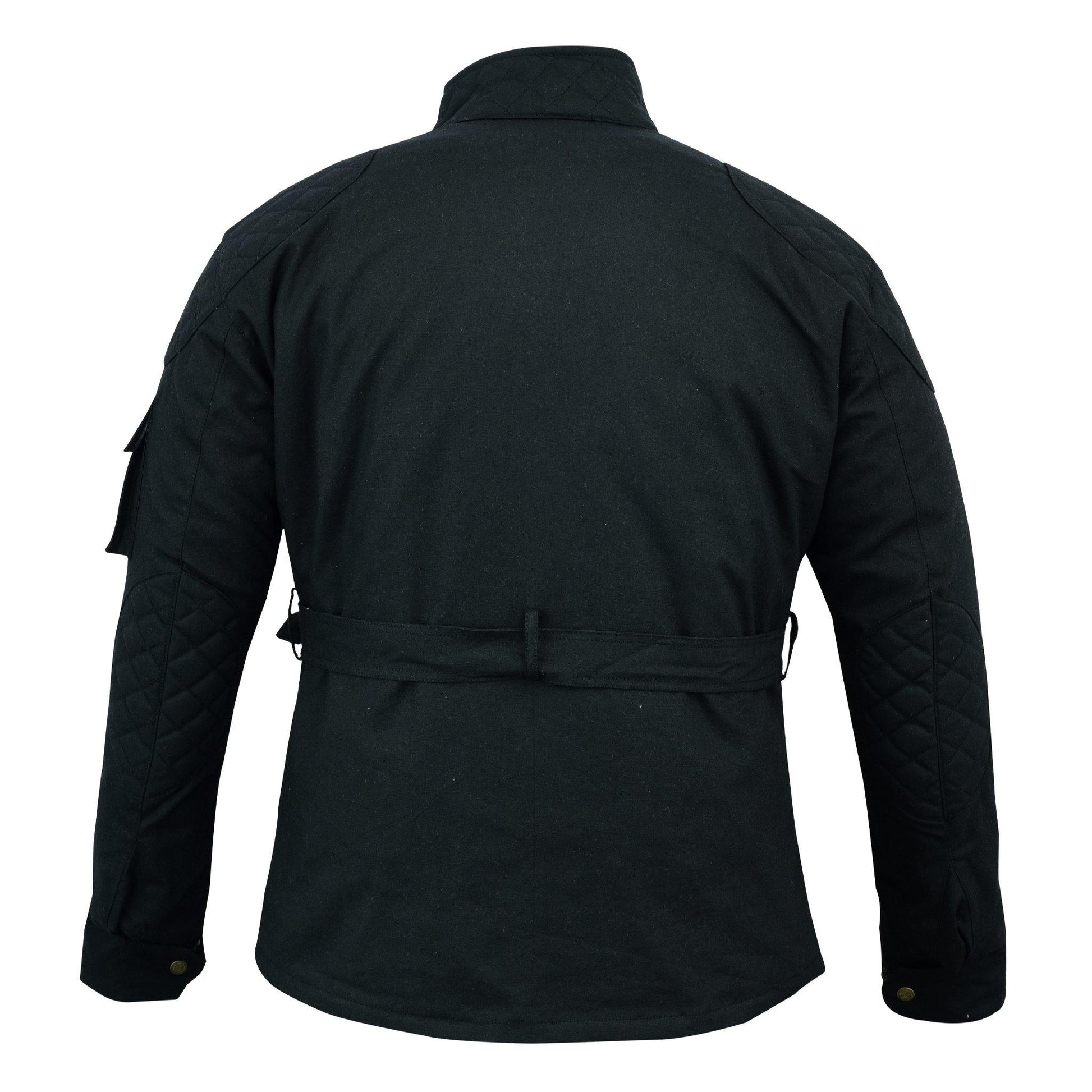 Warrior Gears® Men's Wax Cotton Waxed Motorcycle Jacket, Motorbike Top Waterproof - Black - Warrior Gears
