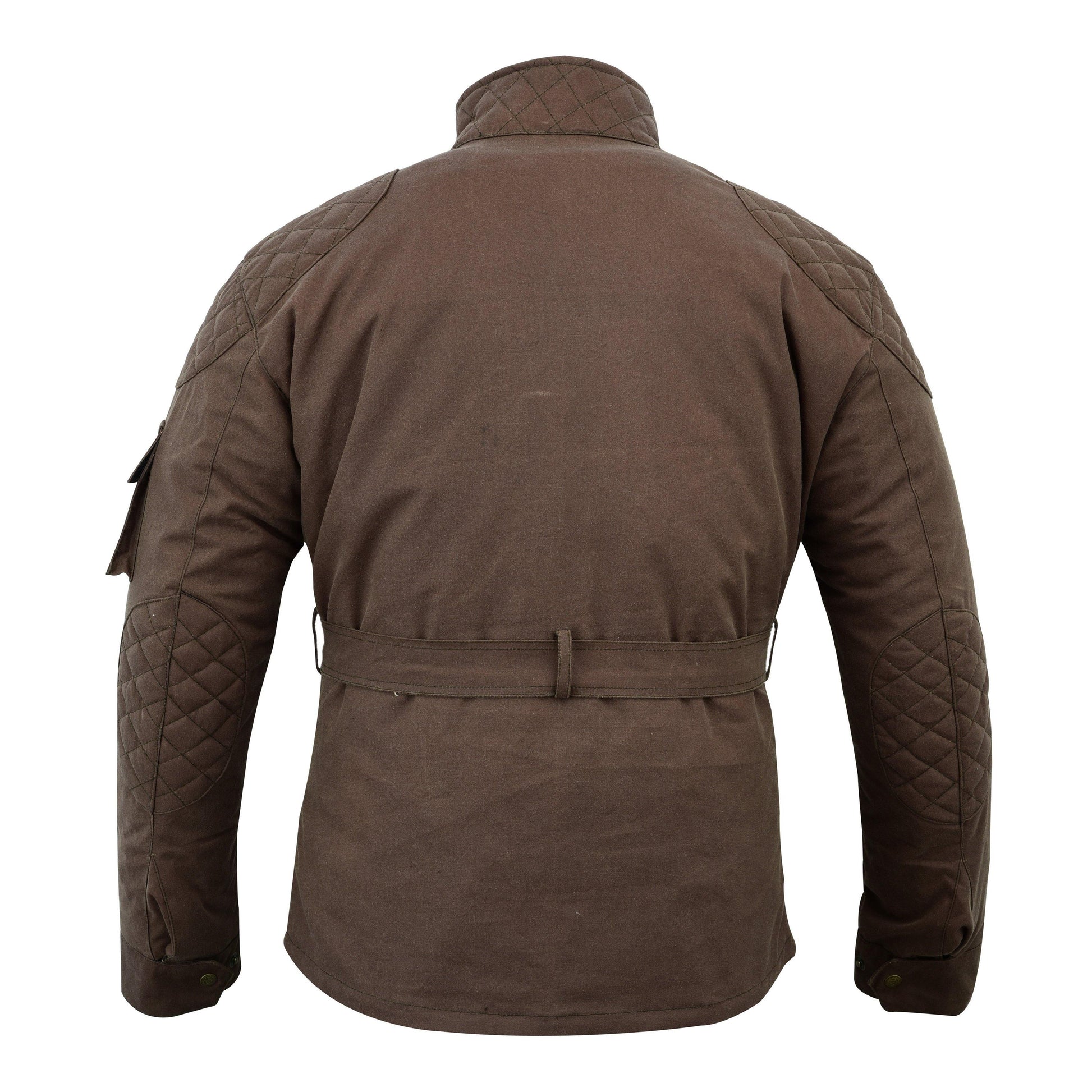 Warrior Waxed Cotton Motorcycle Suit Textile Motorbike Waterproof Lined CE Protectors -Brown - Warrior Gears