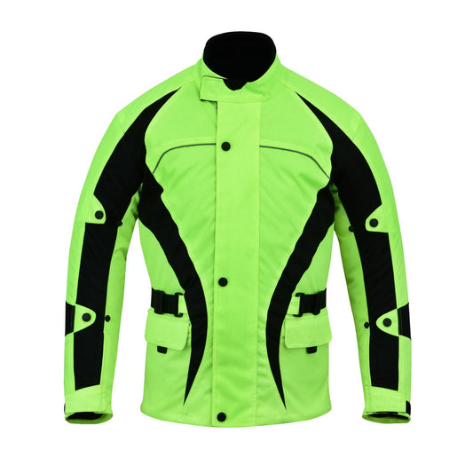 Warrior Gears® Hi Vis Bulls Motorcycle Jacket Men's Riding Textile Biker CE Armored Waterproof - Warrior Gears