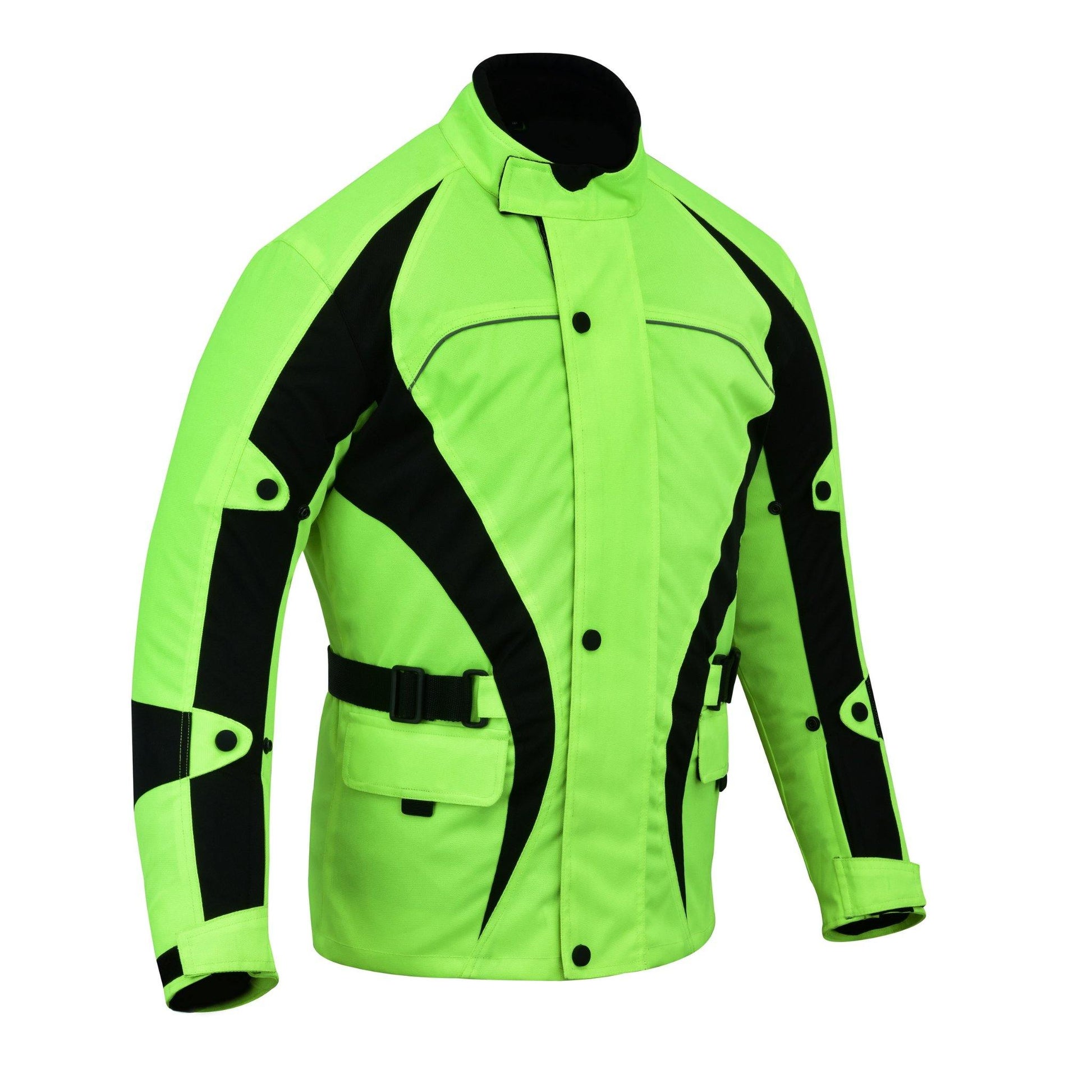 Warrior Gears® Hi Vis Bulls Motorcycle Jacket Men's Riding Textile Biker CE Armored Waterproof - Warrior Gears