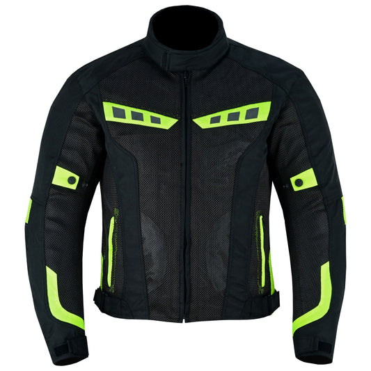Warrior Gears Men’s Air Mesh Motorcycle Jacket – Summer, Waterproof, CE Armour, Removable Lining