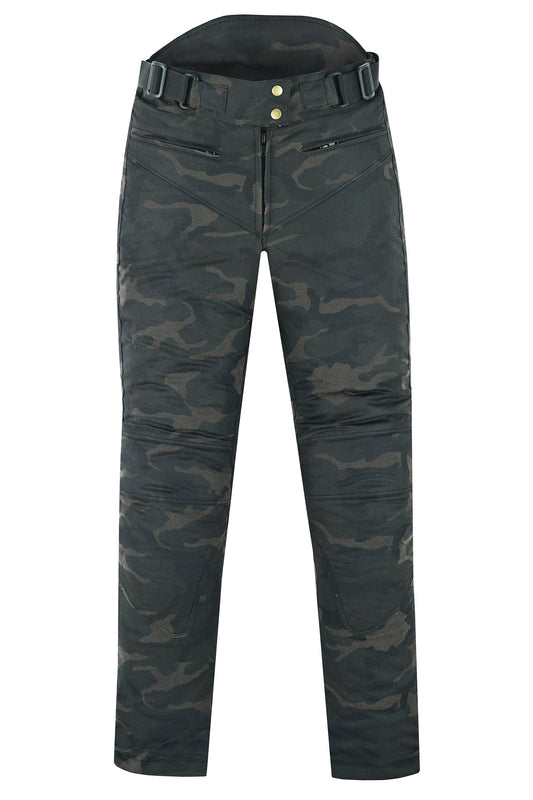 Warrior Gears Ladies Waxed Cotton  Motorbike Trouser Camo