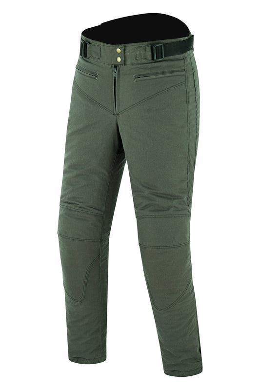 Warrior Gears Ladies Waxed Cotton  Motorbike Trouser Military Green