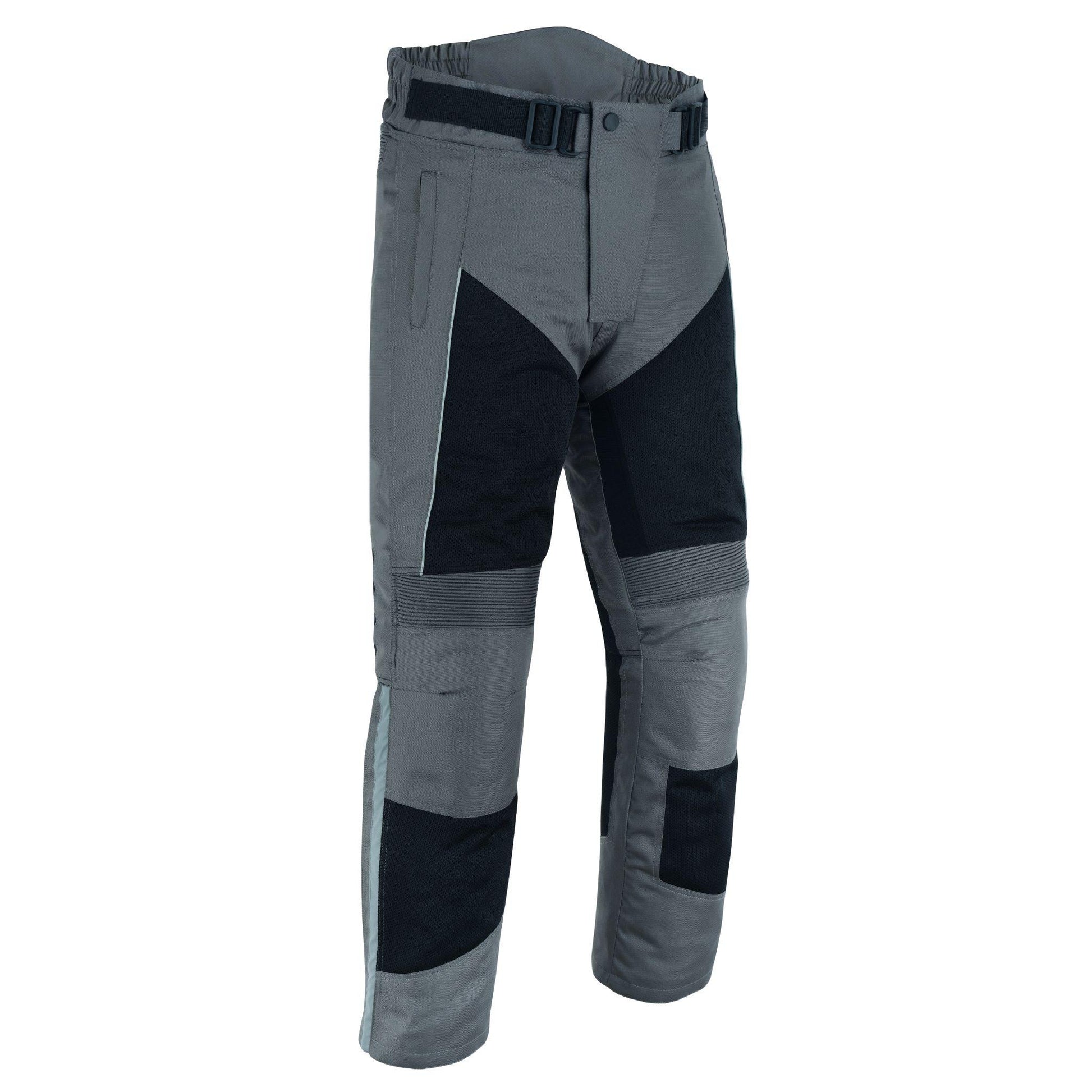 Warrior Gears® Air Mesh Motorcycle Trousers for men With Removable Lining & CE Armours -Black & Grey - Warrior Gears