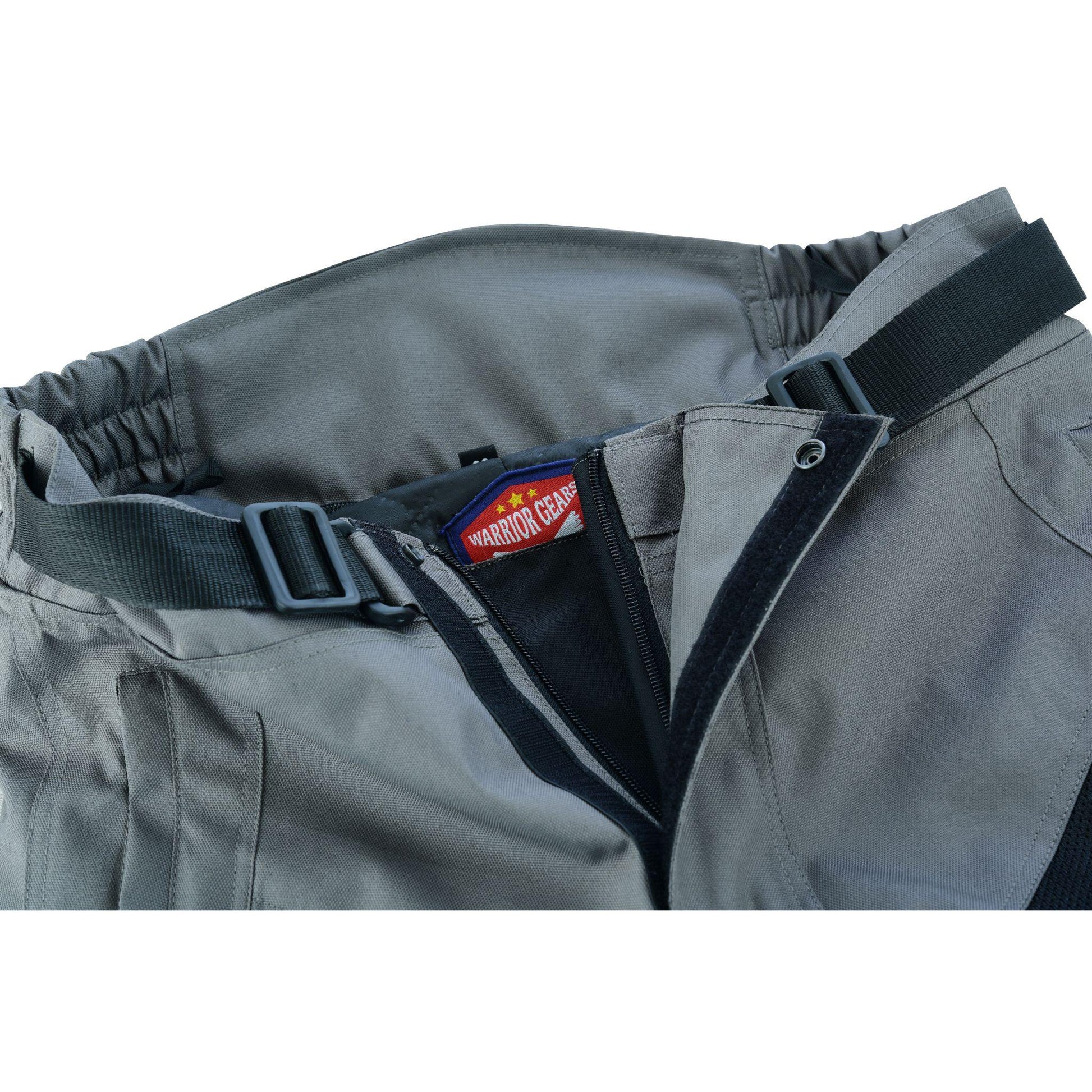 Warrior Gears® Air Mesh Motorcycle Trousers for men With Removable Lining & CE Armours -Black & Grey - Warrior Gears