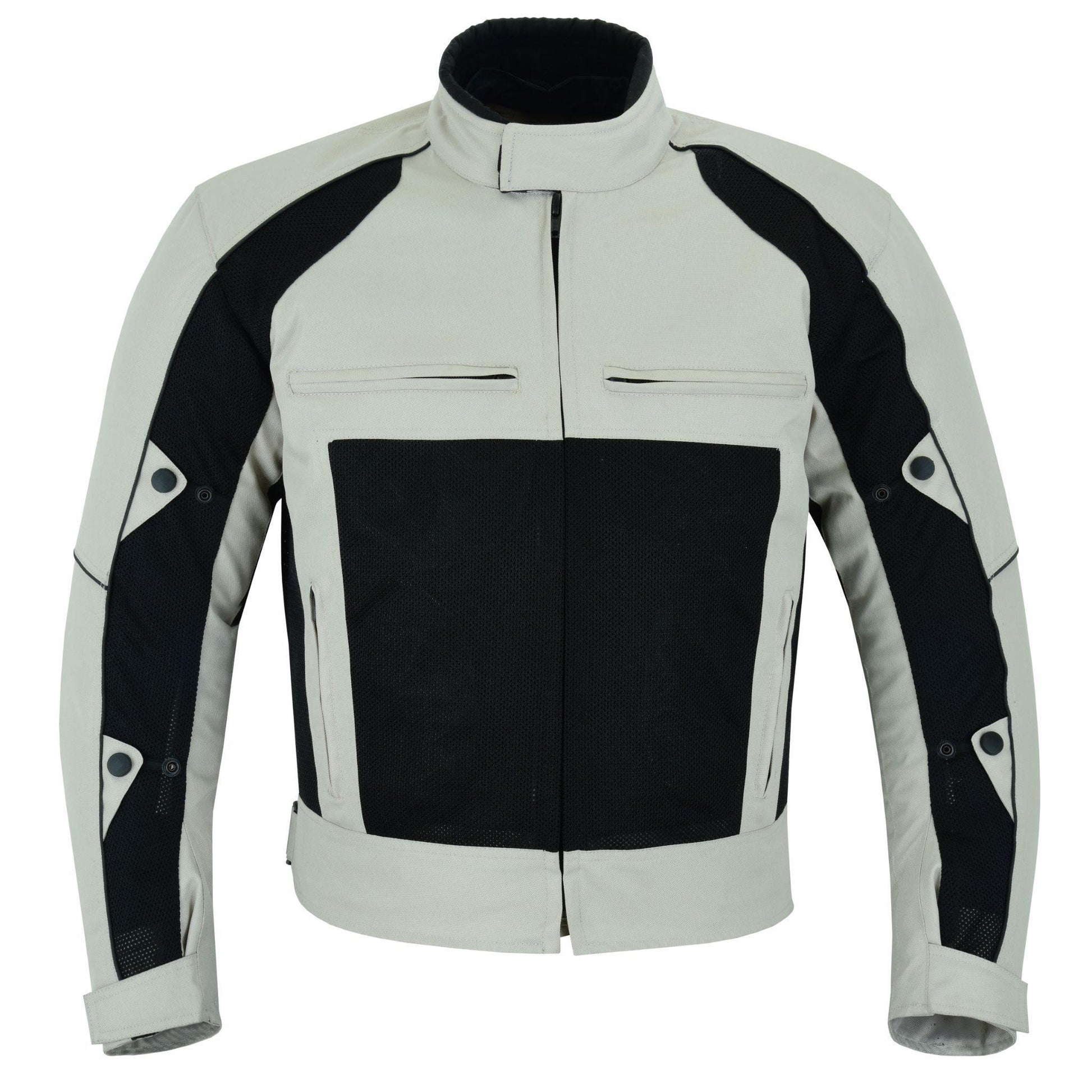 Warrior Gears® Air Mesh Motorcycle Jacket for men - Black & Beige - Warrior Gears