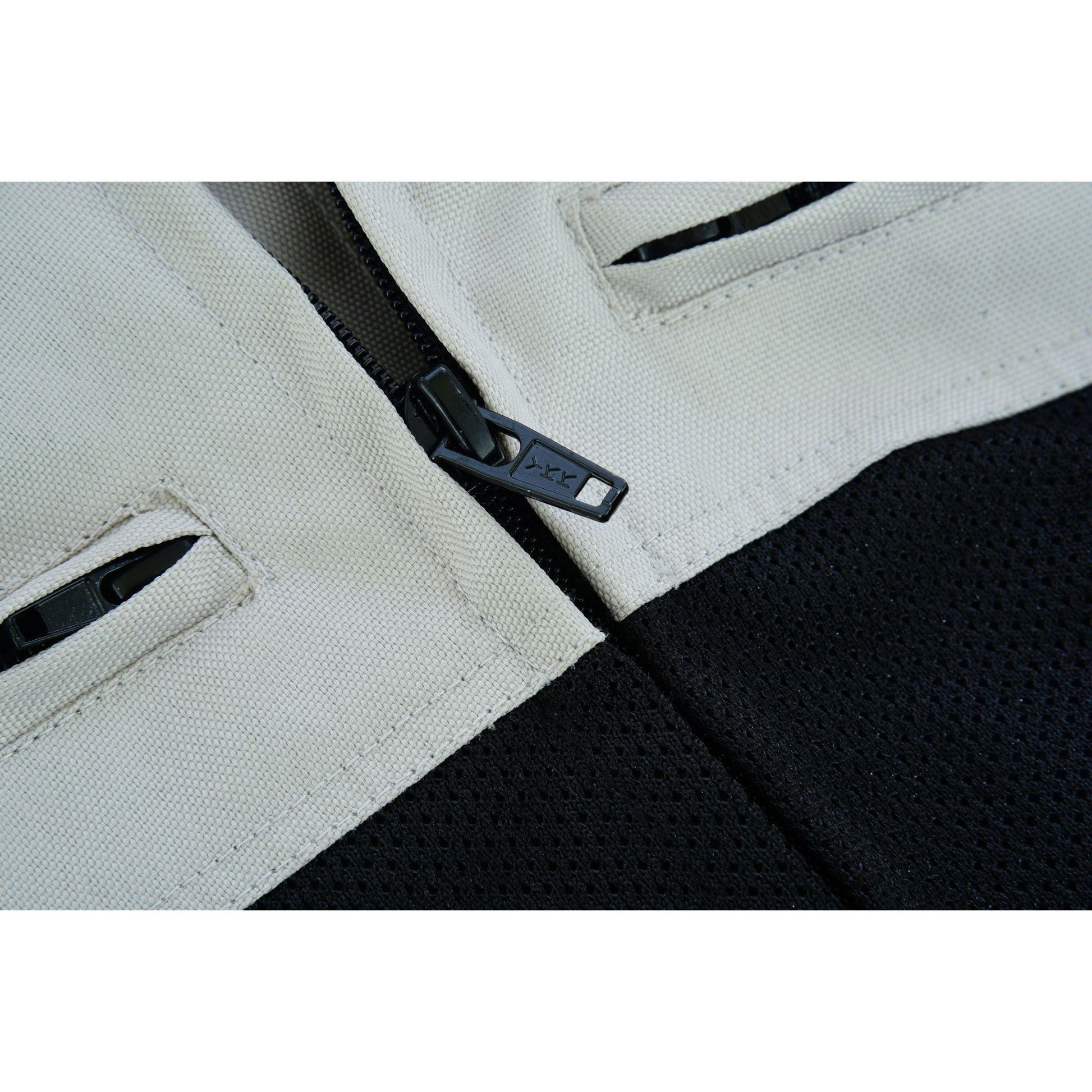 Warrior Gears® Air Mesh Motorcycle Jacket for men - Black & Beige - Warrior Gears