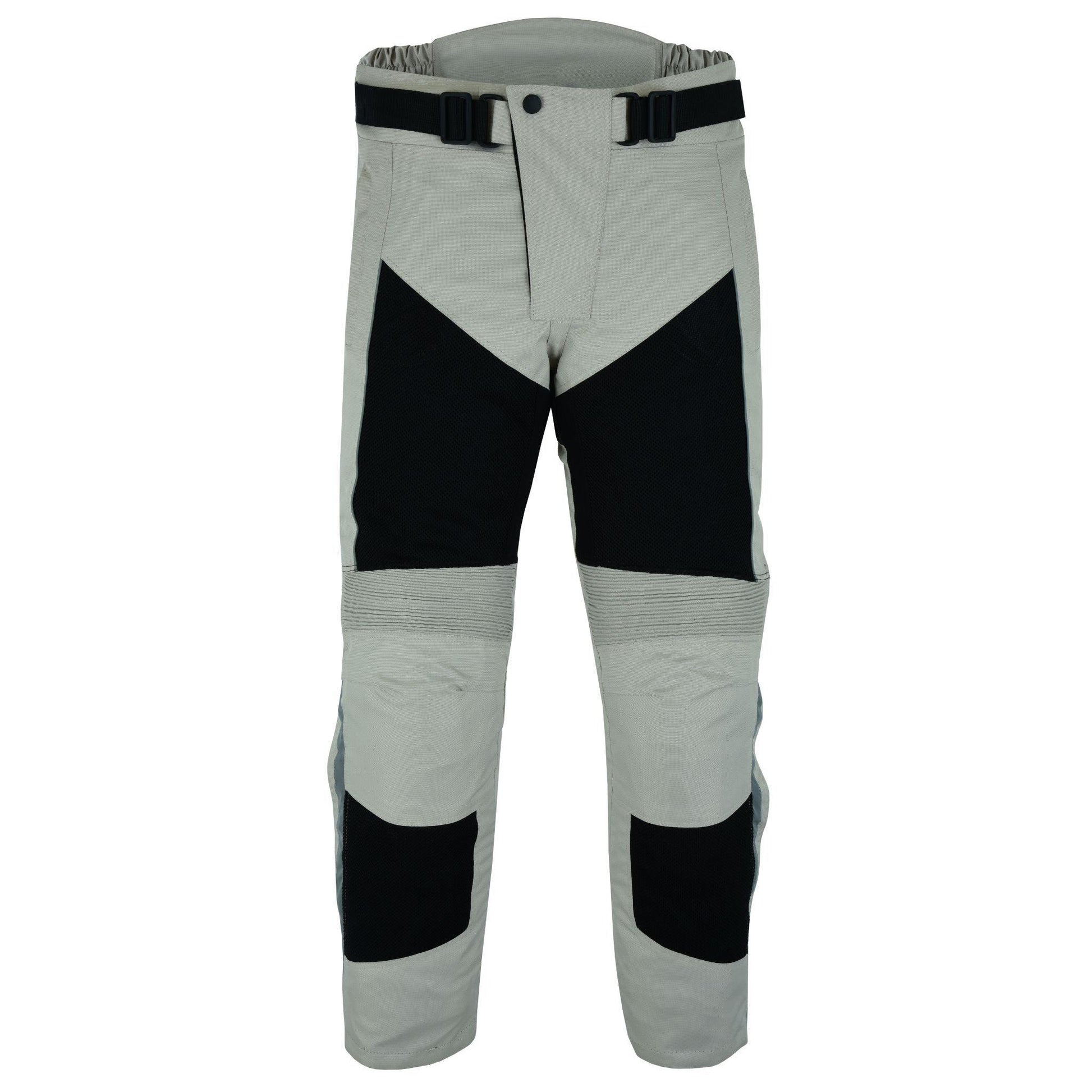 Warrior Gears® Air Mesh Motorcycle Trousers for men Textile Motorbike Pants With Removable Lining - Black & Beige - Warrior Gears