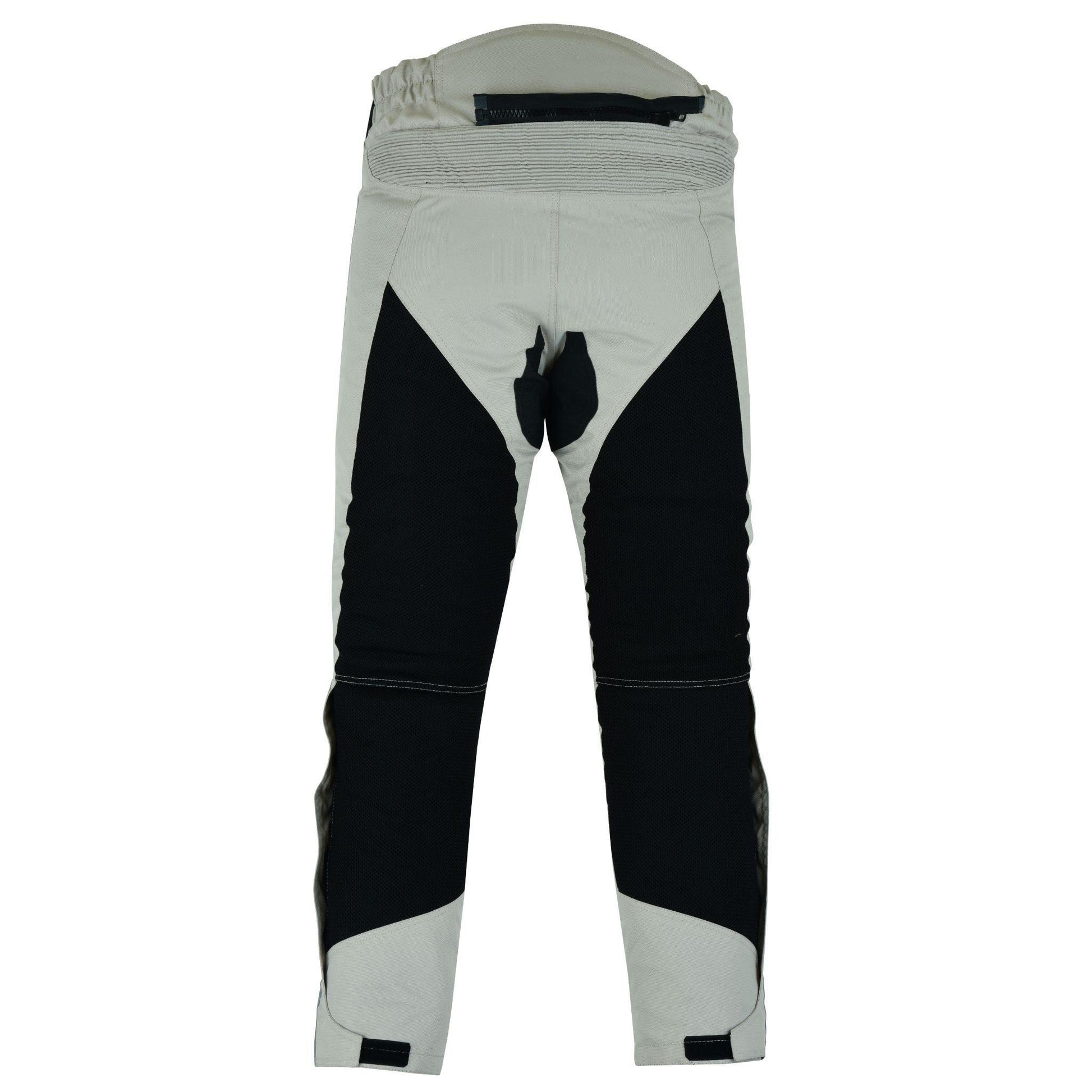 Warrior Gears® Air Mesh Motorcycle Trousers for men Textile Motorbike Pants With Removable Lining - Black & Beige - Warrior Gears
