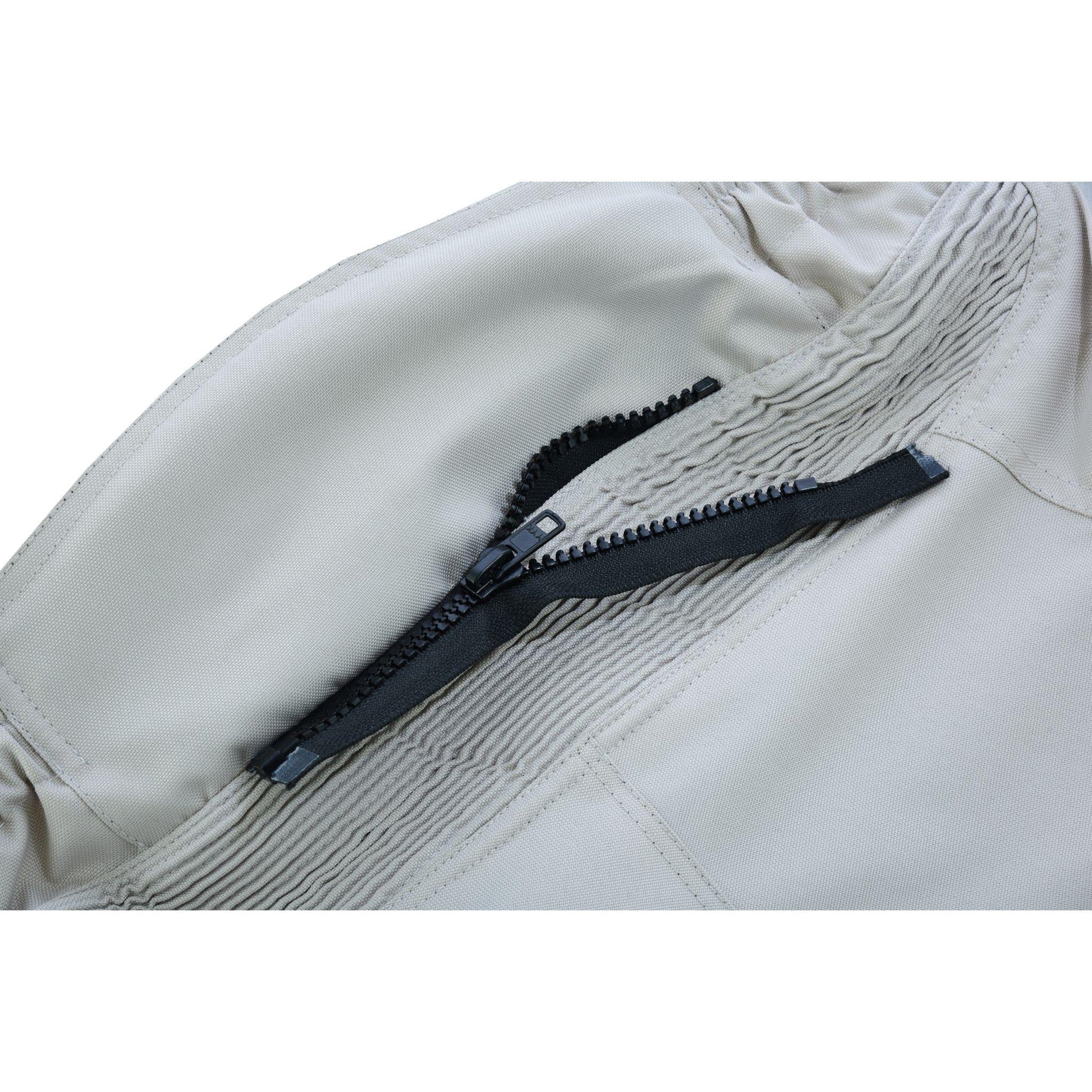 Warrior Gears® Air Mesh Motorcycle Trousers for men Textile Motorbike Pants With Removable Lining - Black & Beige - Warrior Gears