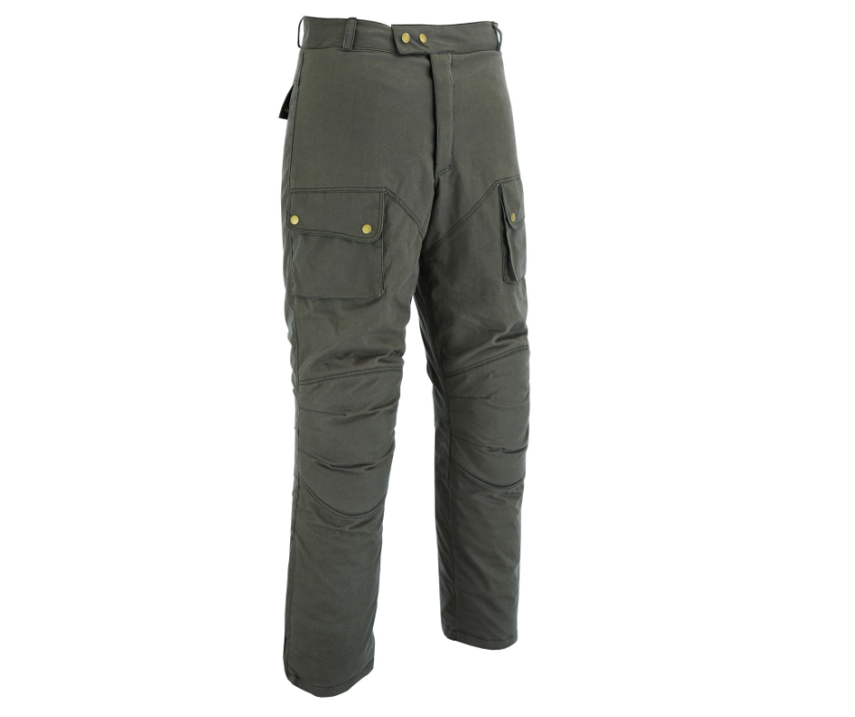 Warrior Waxed Cotton Motorcycle Suit Textile Motorbike Waterproof Lined CE Protectors -Military Green - Warrior Gears