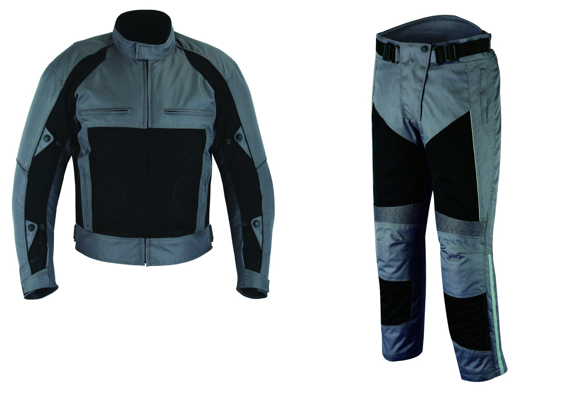 Warrior Gears®Motorcycle Suit Air Mesh Jacket Trouser Set -Grey / Black - Warrior Gears