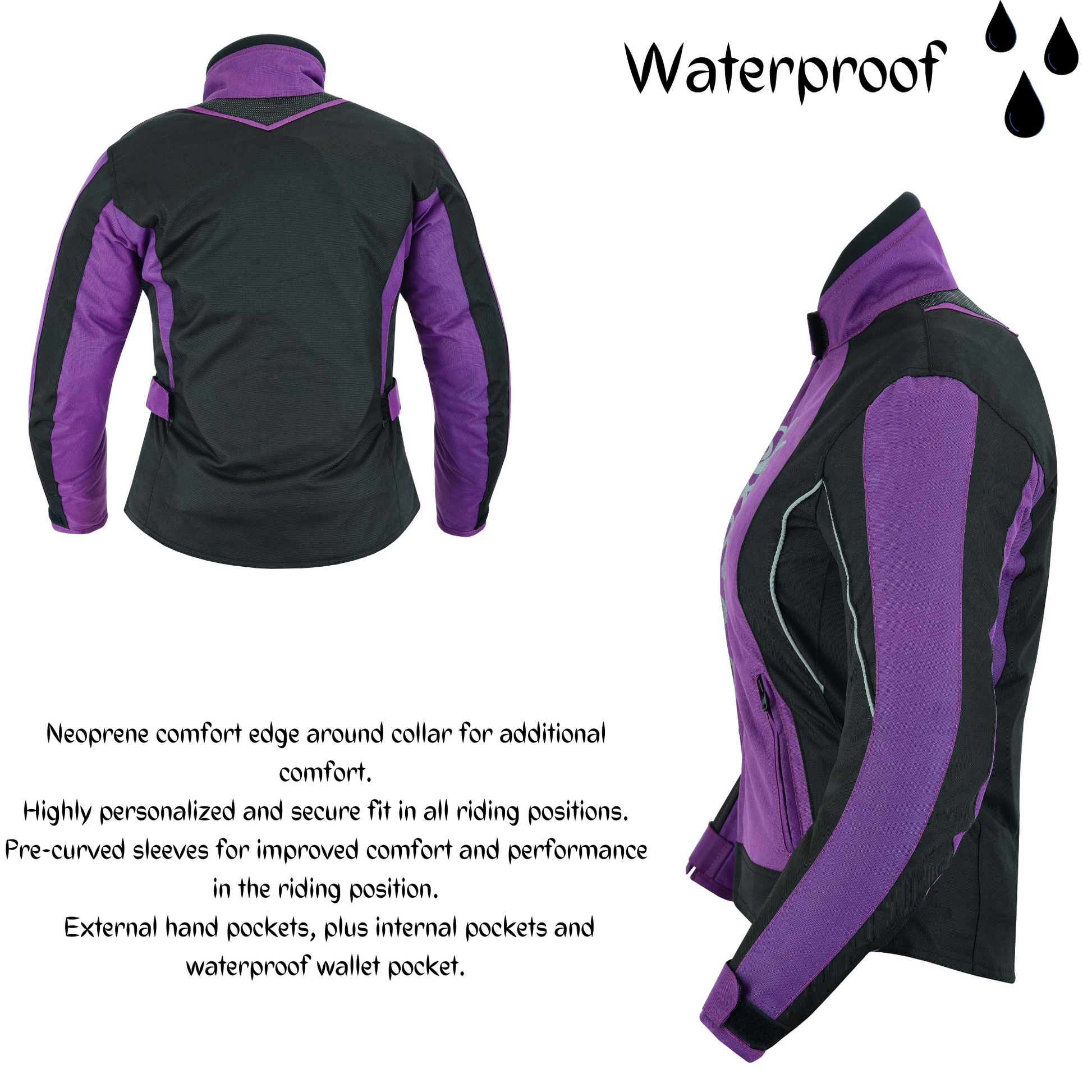 Warrior Gears® Women's Motorcycle Jacket For Women | CE Armored | Rain Waterproof - Warrior Gears
