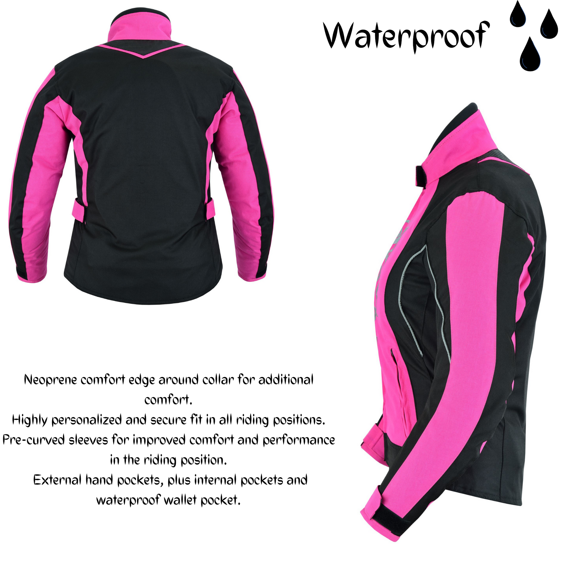 Warrior Gears® Women's Motorcycle Jacket For Women | CE Armored | Rain Waterproof - Warrior Gears