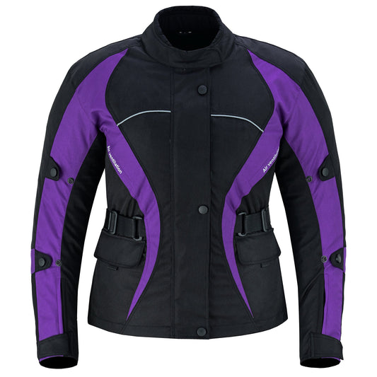 WARRIOR Gears NEW Ladies Motorcycle Textile 600D Cordura Waterproof Breathable Ventilation CE Armour Removable Lining Womens Motorbike Bikers Protection Jacket