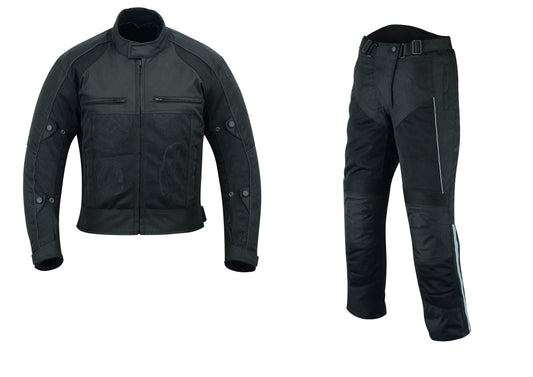 Warrior Gears®Motorcycle Suit Air Mesh Jacket Trouser Set -All Black - Warrior Gears