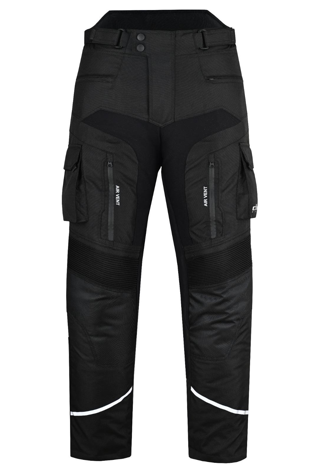 High-resolution front view of the Stratus trousers, focusing on the dual cargo pockets with 'AIR VENT' zippers and the technical fabric contrast panels.