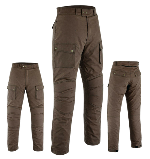 Warrior Waxed Cotton Motorcycle Suit Textile Motorbike Waterproof Lined CE Protectors -Brown - Warrior Gears