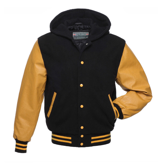 Warrior Gears Classic Varsity Jacket | University | Letterman Bomber Jacket with Hood - Warrior Gears