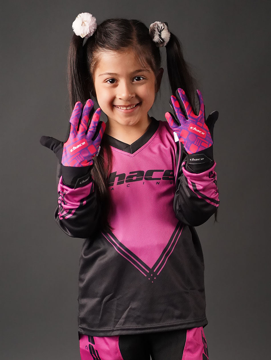 Full Finger Pink & Purple Gloves 1
