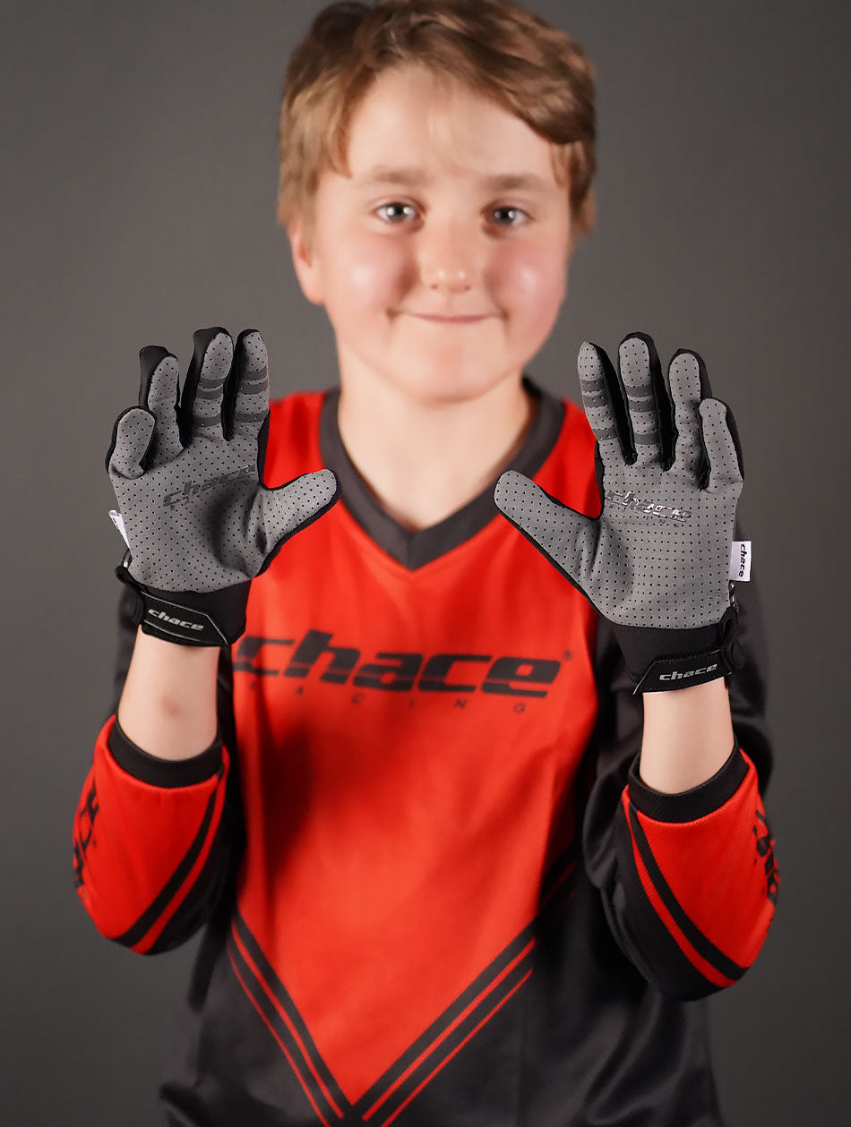 Full Finger Black Gloves both