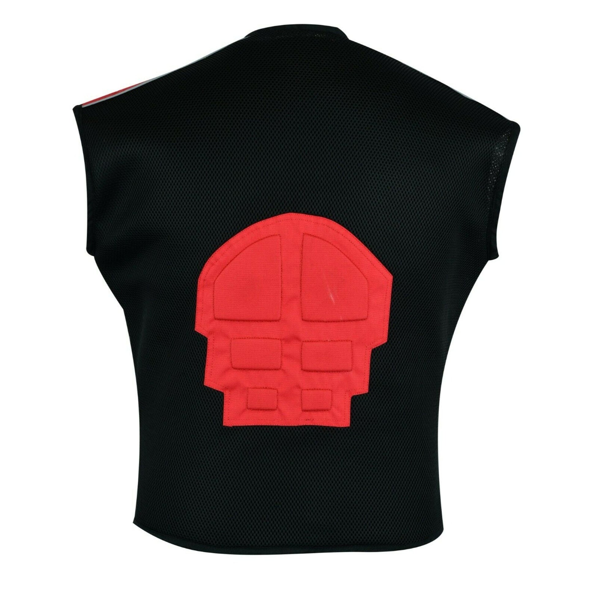 Warrior Gears® Textile Mesh Motorcycle Vests for Men, Men's Padded Motorbike Vest Waistcoat-Red - Warrior Gears