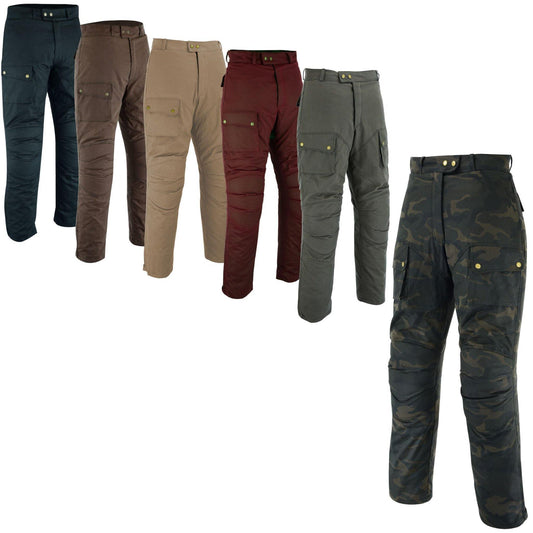 Warrior Gears Men's Waxed Cotton Motorcycle Trousers, Mens Motorbike Trouser - Warrior Gears