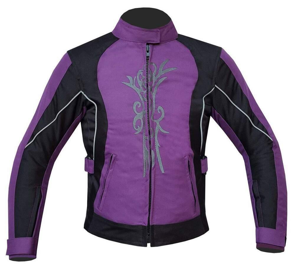 Ladies Motorcycle Suit Waterproof CE Armoured Motorbike Jacket Trouser Set- Purple - Warrior Gears