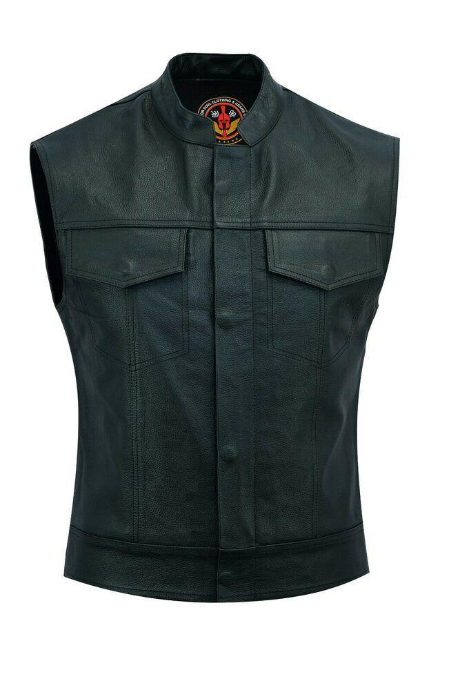 New Warrior Motorcycle Motorbike Genuine Leather Climax Lined Biker Leather Vest - Warrior Gears