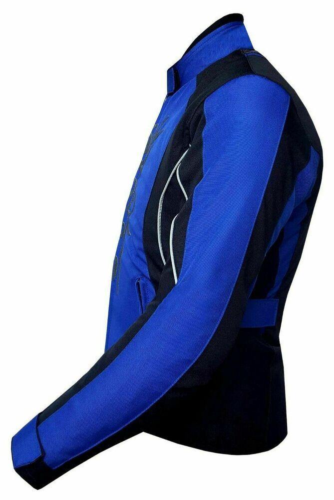 Ladies Motorcycle Suit Waterproof CE Armoured Motorbike Jacket Trouser Set Blue - Warrior Gears
