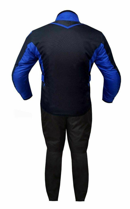 Ladies Motorcycle Suit Waterproof CE Armoured Motorbike Jacket Trouser Set Blue - Warrior Gears