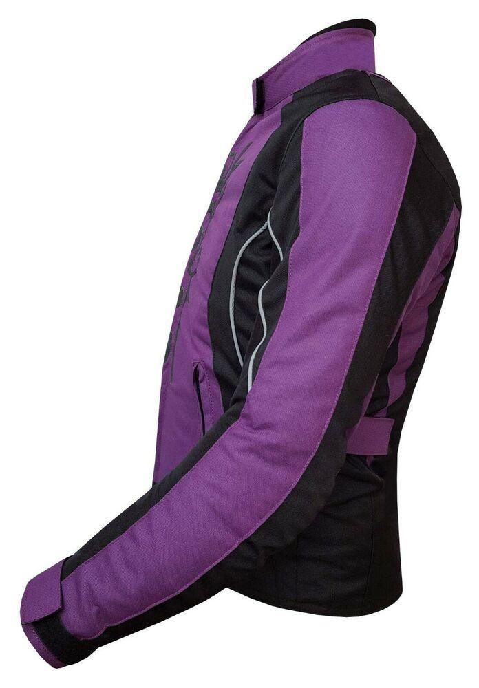 Ladies Motorcycle Suit Waterproof CE Armoured Motorbike Jacket Trouser Set- Purple - Warrior Gears