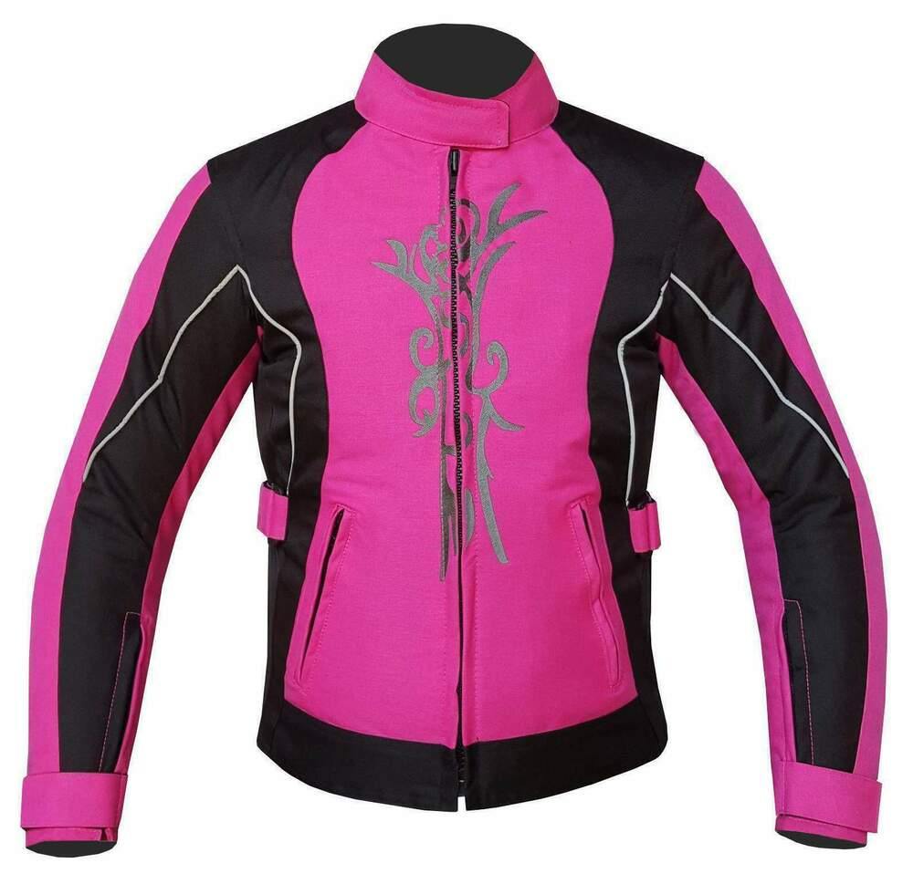 Ladies Motorcycle Suit Waterproof CE Armoured Motorbike Jacket Trouser Set Pink - Warrior Gears