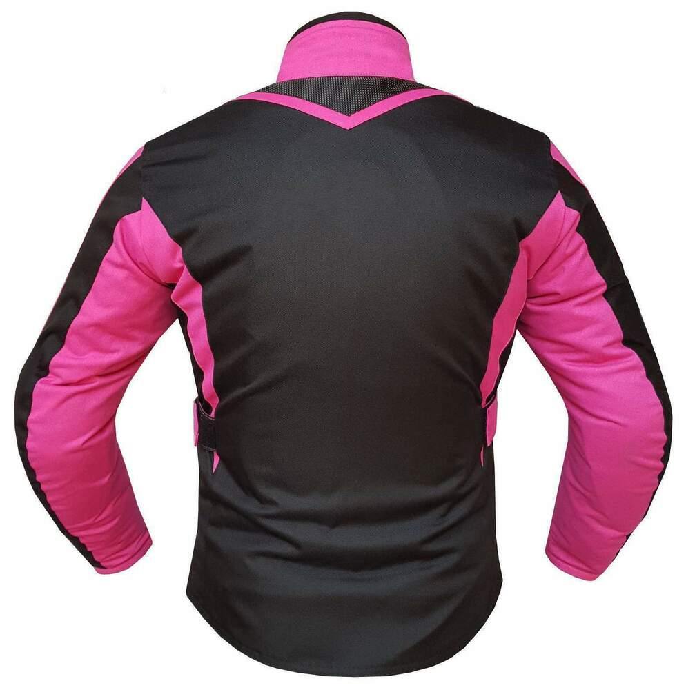 Ladies Motorcycle Suit Waterproof CE Armoured Motorbike Jacket Trouser Set Pink - Warrior Gears