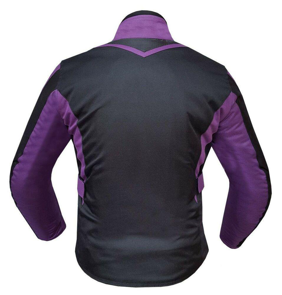 Ladies Motorcycle Suit Waterproof CE Armoured Motorbike Jacket Trouser Set- Purple - Warrior Gears