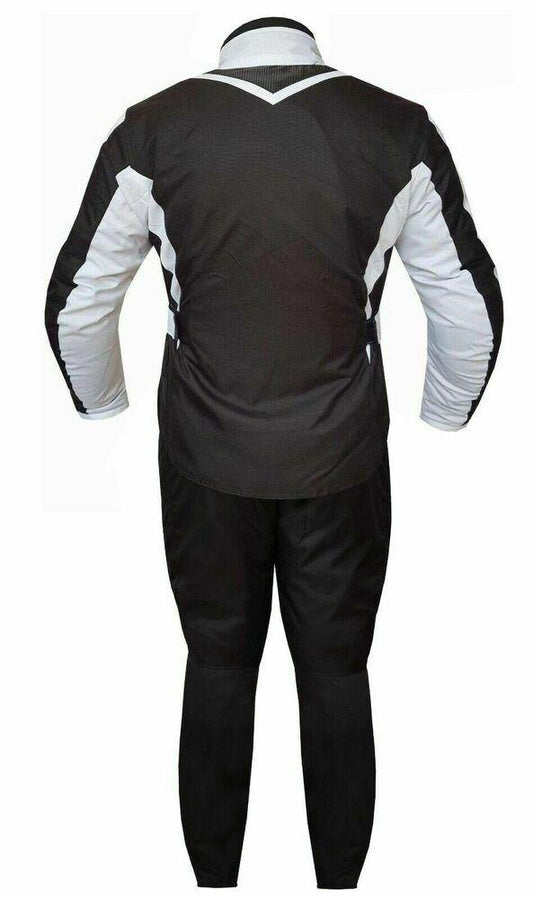 Ladies Motorcycle Suit Waterproof CE Armoured Motorbike Jacket Trouser Set White - Warrior Gears