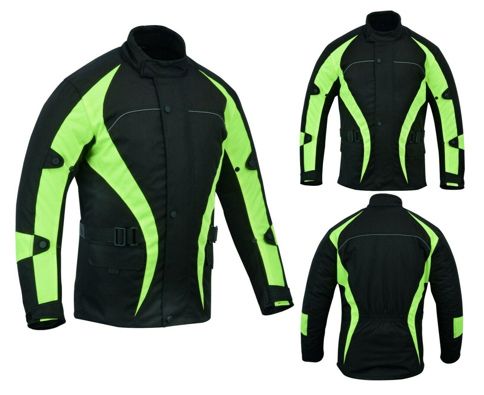 Warrior Gears® Hi Vis Bulls Motorcycle Jacket Men's Waterproof-Black - Warrior Gears