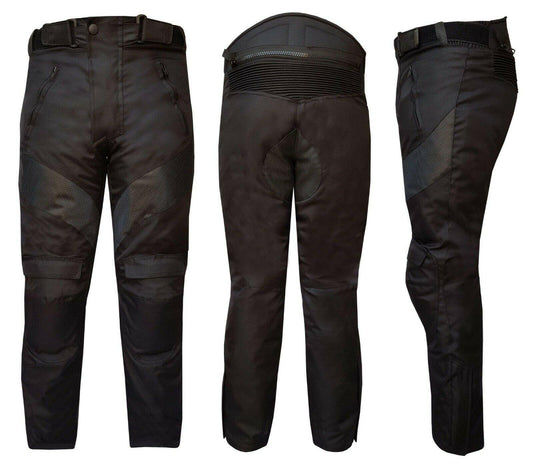 Warrior Gears® Kids Motorcycle Pants For Youth,Waterproof CE Armored Textile Motocross Trousers - Black - Warrior Gears