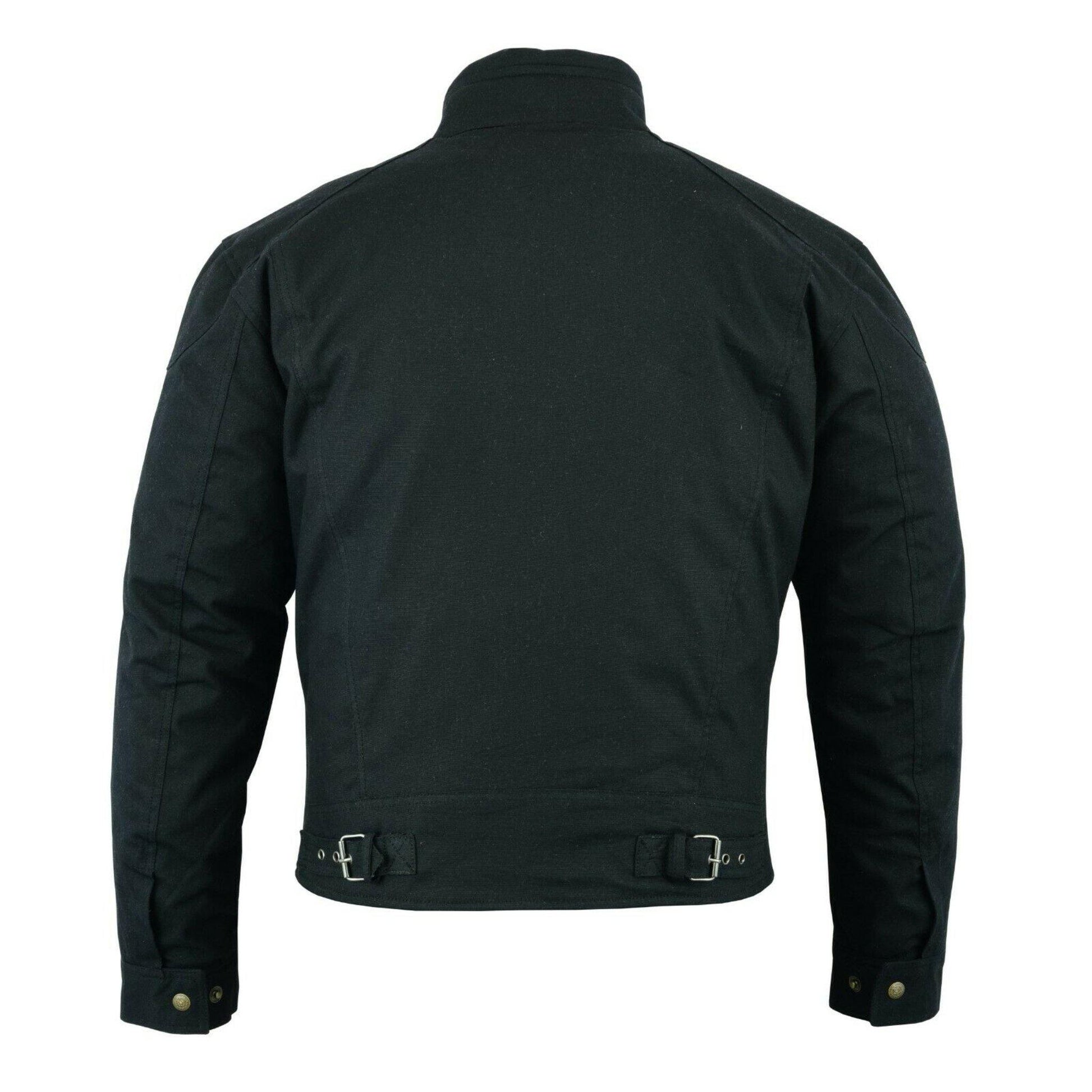 Warrior Gears® Short Body Men's Wax Cotton Waxed Motorcycle Jacket-Black - Warrior Gears
