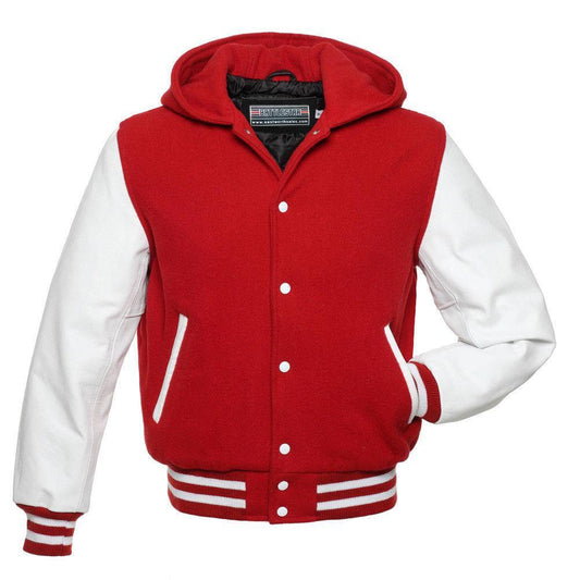 Warrior Gears Classic Varsity Jacket | University | Letterman Bomber Jacket with Hood - Warrior Gears